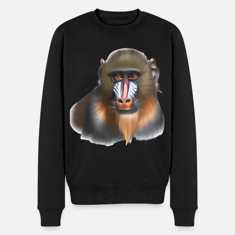 Singe Mandrill - Pull Premium bio Homme - noir