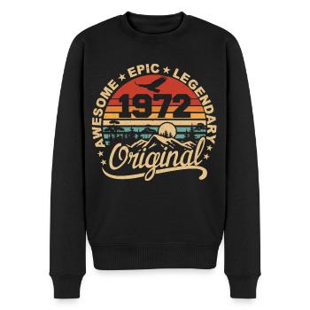 Original 1972 Retro 1972 Geburtstagsgeschenk 1972 - Männer Premium Bio Pullover - Schwarz - Vorne - Nico (187cm)