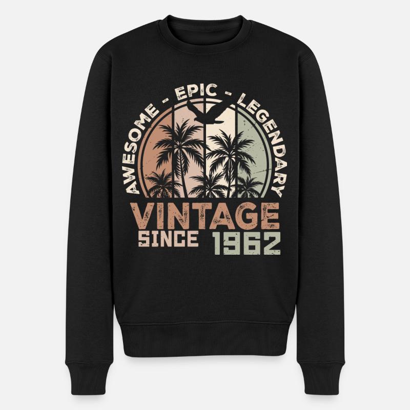 Né en 1962 Cadeau d’anniversaire 1962 Millésime 1962 - Pull Premium bio Homme - noir