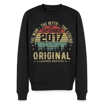 Original Birthday 2017 - September 2017 Gift - Men's Premium Organic Jumper - black - Front - Nico (187cm)