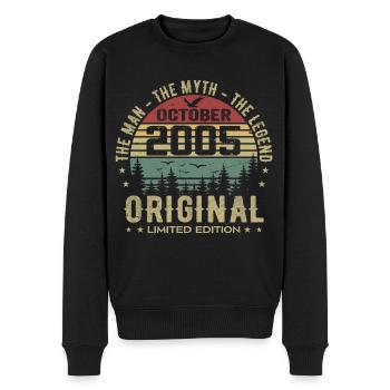 Mann Geburtstagsgeschenk 2005 Oktober 2005 - Männer Premium Bio Pullover - Schwarz - Vorne - Nico (187cm)