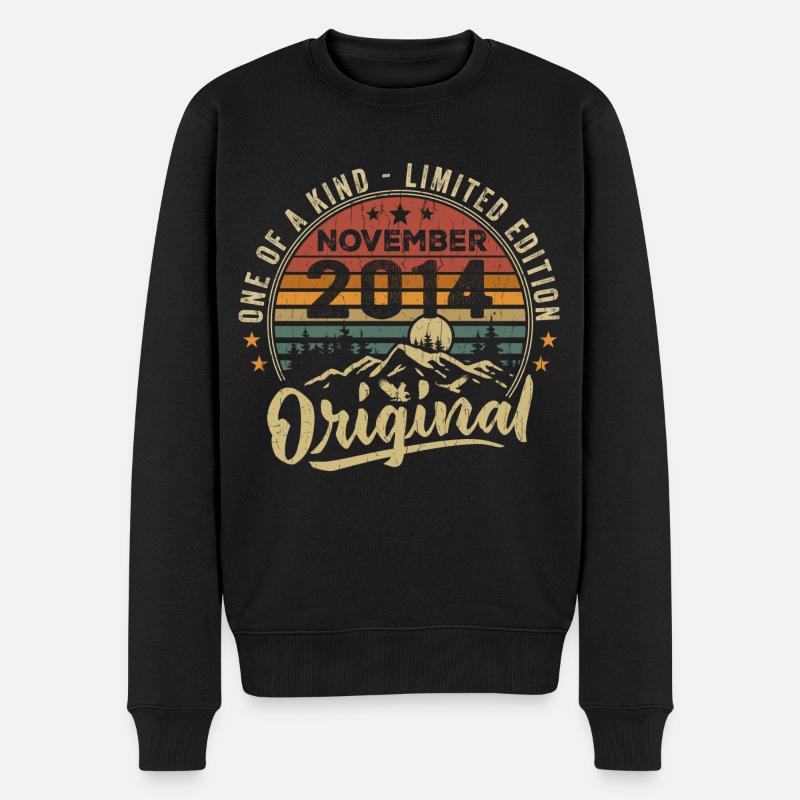 Jahrgang November 2014 Retro Geschenk November 2014 - Männer Premium Bio Pullover - Schwarz