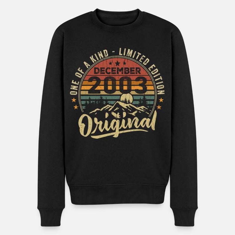 Dezember 2003 Retro Vintage Geburtstagsgeschenk - Männer Premium Bio Pullover - Schwarz