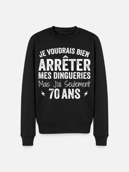 Funny 70th Birthday Gift - Men's Premium Organic Jumper - black