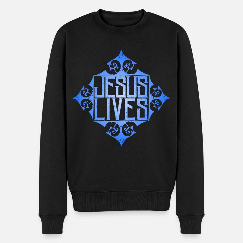 Jésus-Vit, Jésus-Christ disant, Chrétien - Pull Premium bio Homme - noir