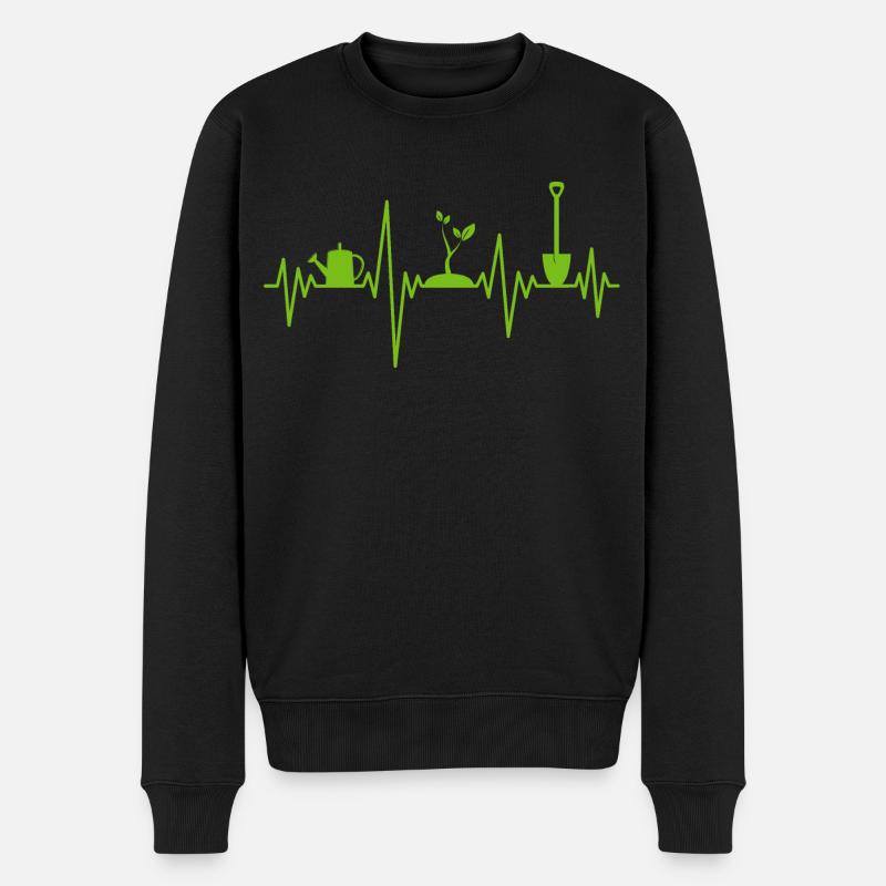 Garten Gärtner Gartenarbeit Herzschlag - Männer Premium Bio Pullover - Schwarz