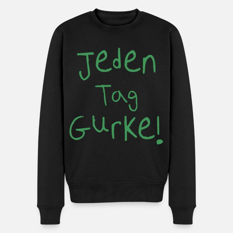 Jeden Tag Gurke - Männer Premium Bio Pullover - Schwarz