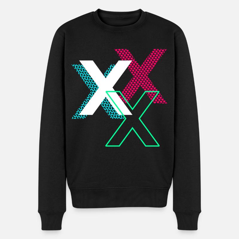 X Buchstabe - Männer Premium Bio Pullover - Schwarz