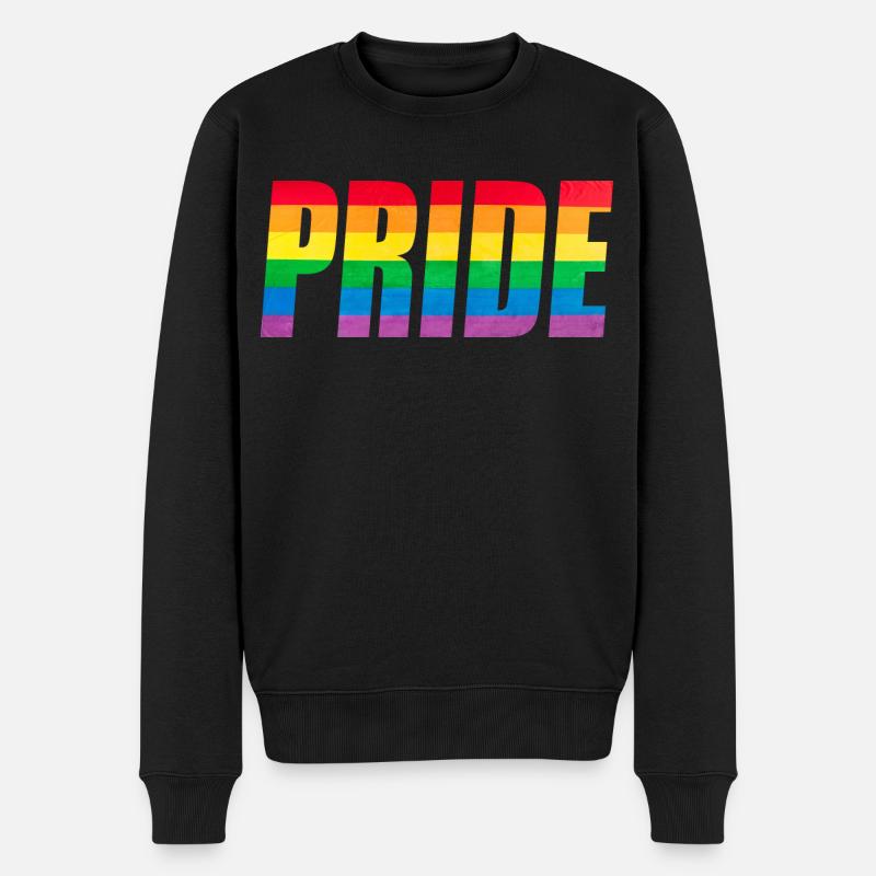 Rainbow Pride Graphic - Men's Premium Organic Jumper - black