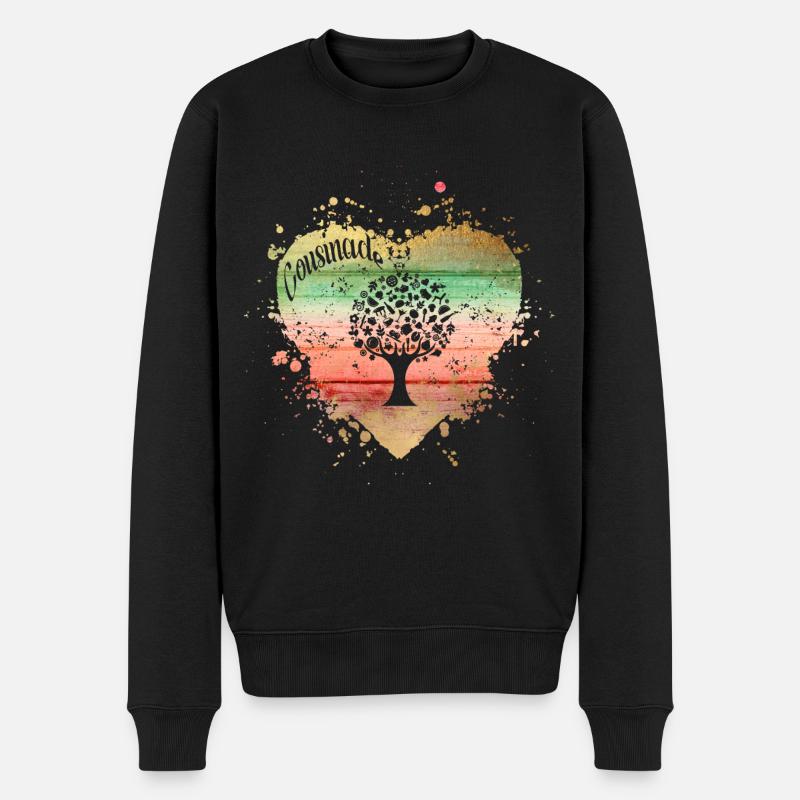 cousinade arbre coeur a personnaliser - Pull Premium bio Homme - noir