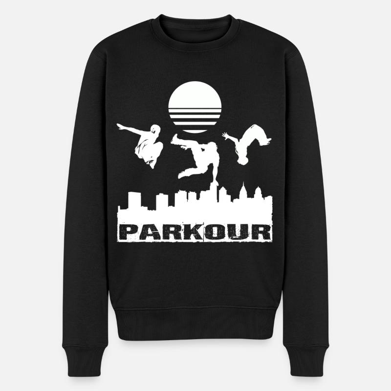 Parkour - Männer Premium Bio Pullover - Schwarz