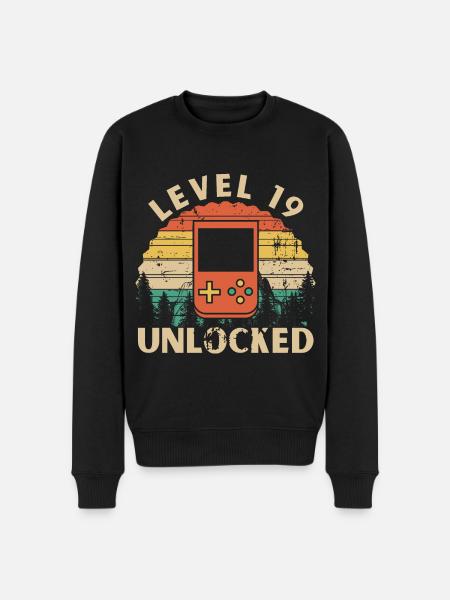 Level 19 Unlocked - Men's Premium Organic Jumper - black