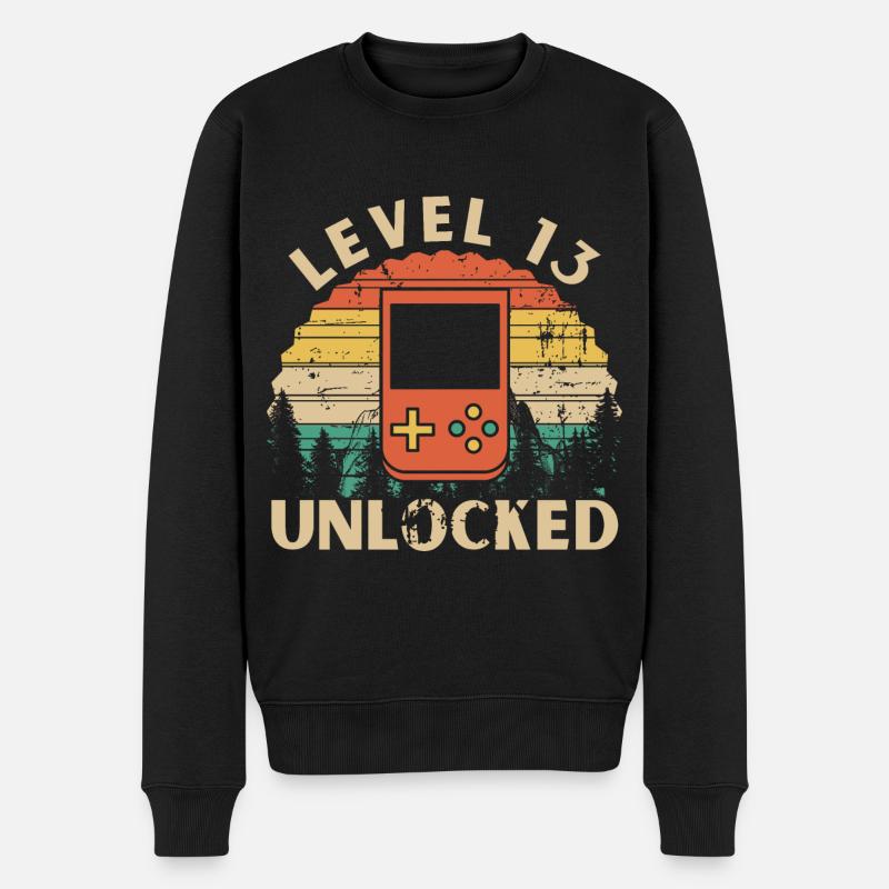 Level 13 Unlocked - Pull Premium bio Homme - noir
