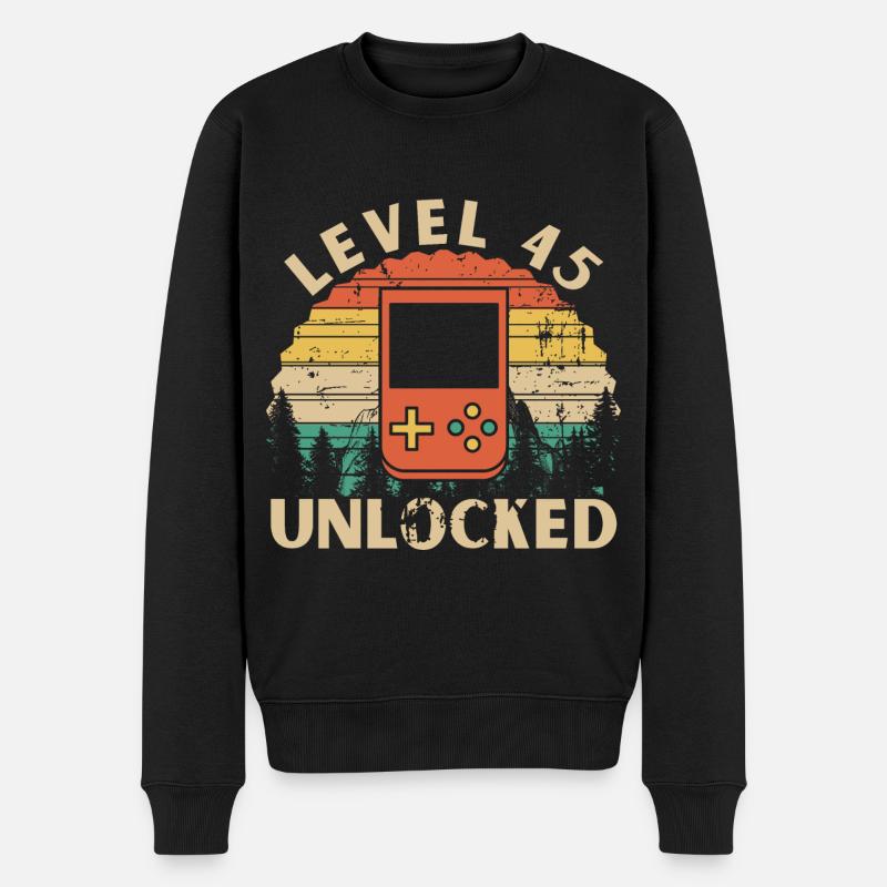 Level 45 Unlocked - Pull Premium bio Homme - noir