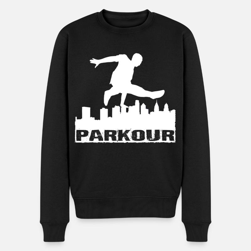 Parkour - Männer Premium Bio Pullover - Schwarz