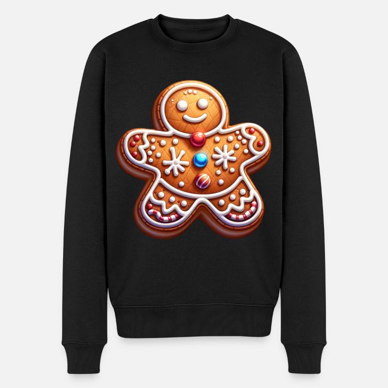 Lebkuchen Plätzchen Backen Advent - Männer Premium Bio Pullover - Schwarz