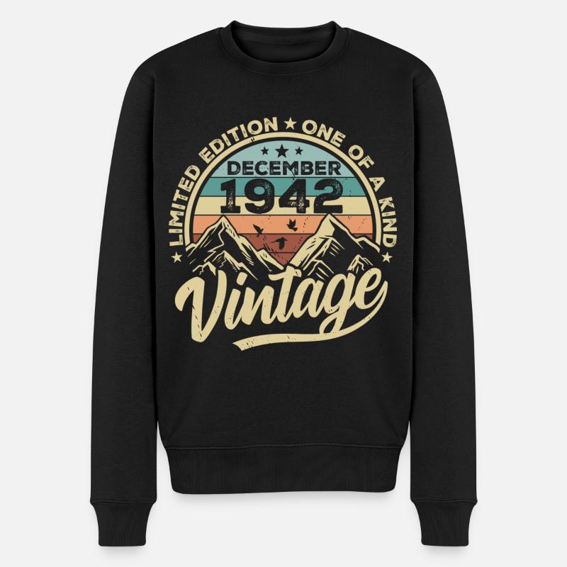 Original Dezember 1942 - 83. Geburtstag Geschenk - Männer Premium Bio Pullover - Schwarz