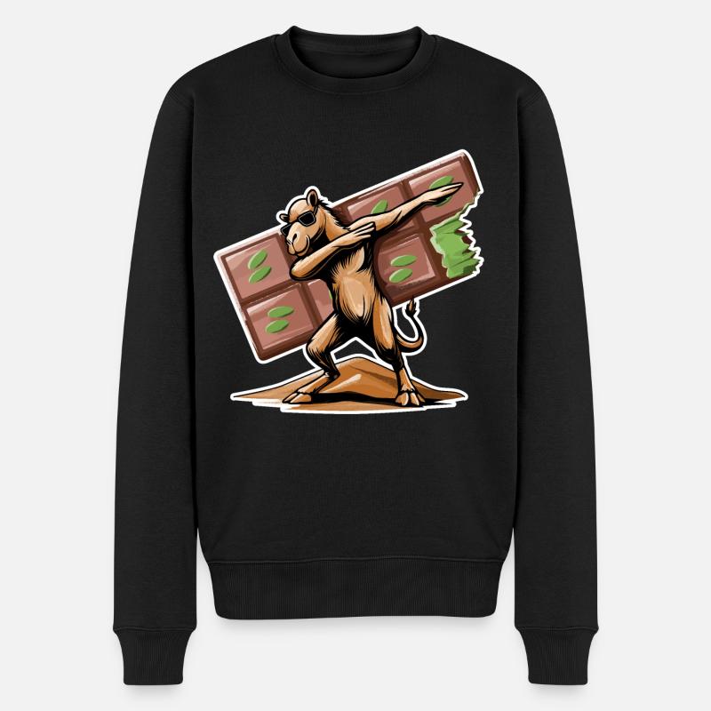 Dabbing Dromedar & Dubai Schokolade - Männer Premium Bio Pullover - Schwarz