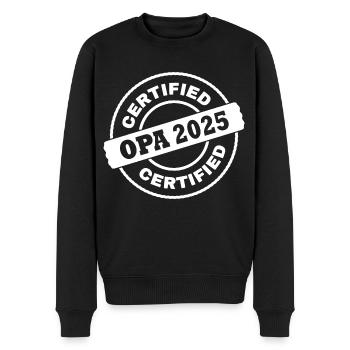 Opa 2025 - Männer Premium Bio Pullover - Schwarz - Vorne - Nico (187cm)