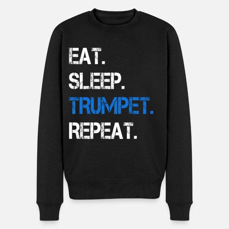 Trompete Musikinstrument Geschenk - Männer Premium Bio Pullover - Schwarz
