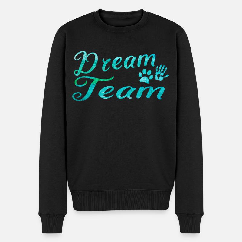 Hund Dream Team - Männer Premium Bio Pullover - Schwarz
