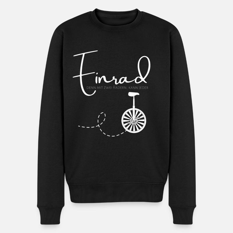 Einrad, mit zwei kann jeder - Männer Premium Bio Pullover - Schwarz