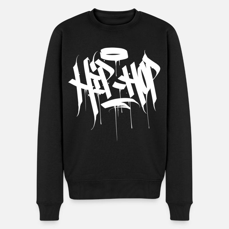 hiphop blanc - Pull Premium bio Homme - noir