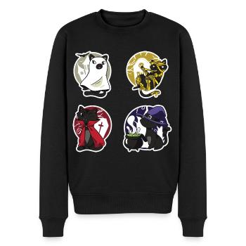 Gruselige Katzen Kostüme Halloween - Männer Premium Bio Pullover - Schwarz - Vorne - Nico (187cm)