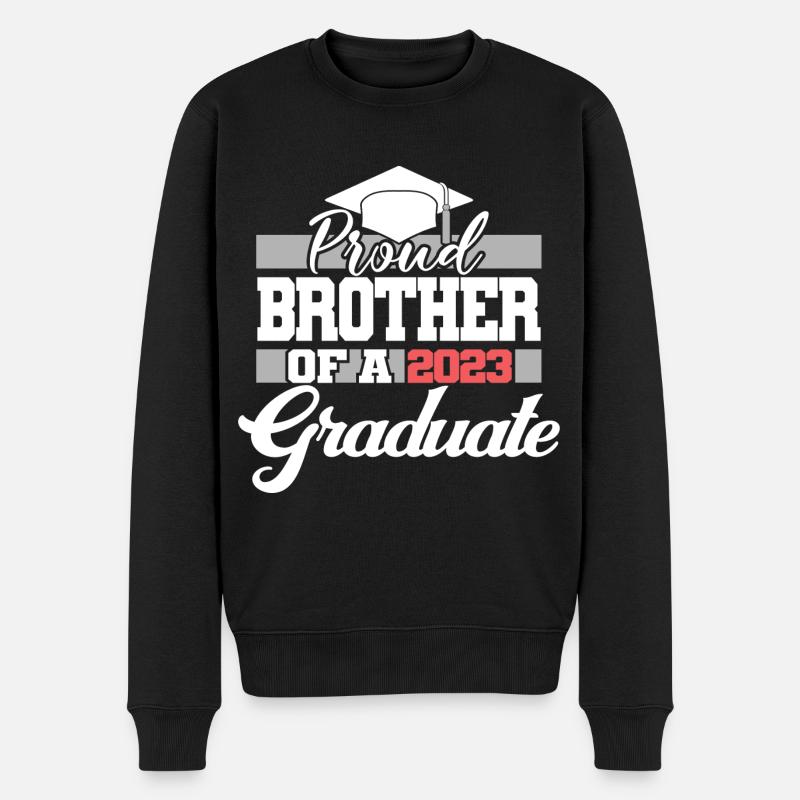 Stolzer Bruder eines Abschlussgeschenks 2023 - Männer Premium Bio Pullover - Schwarz