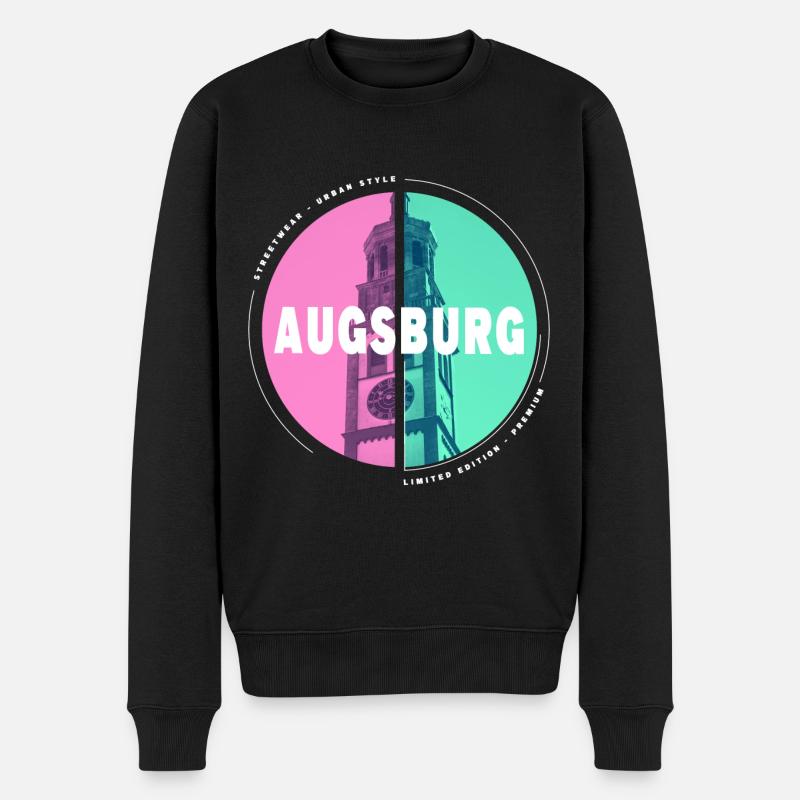 Augsburg Deutschland Stadt Skyline Heimat Liebe - Männer Premium Bio Pullover - Schwarz