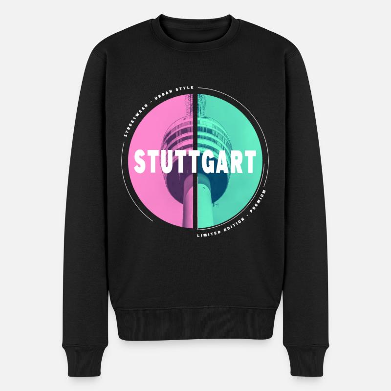 Stuttgart Deutschland Stadt Skyline Heimat Liebe - Männer Premium Bio Pullover - Schwarz