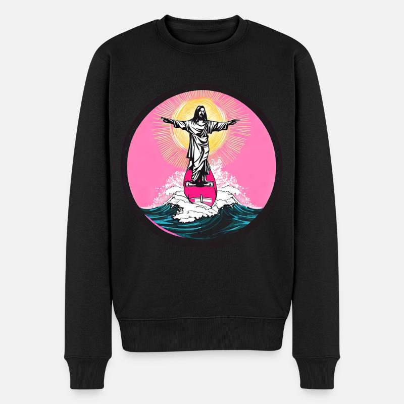 Jesus Surfer Sunset - Pull Premium bio Homme - noir