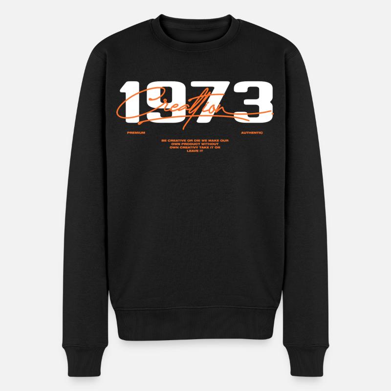 1973 Vintage Retro 1973 Geburtstagsgeschenk 1973 - Männer Premium Bio Pullover - Schwarz