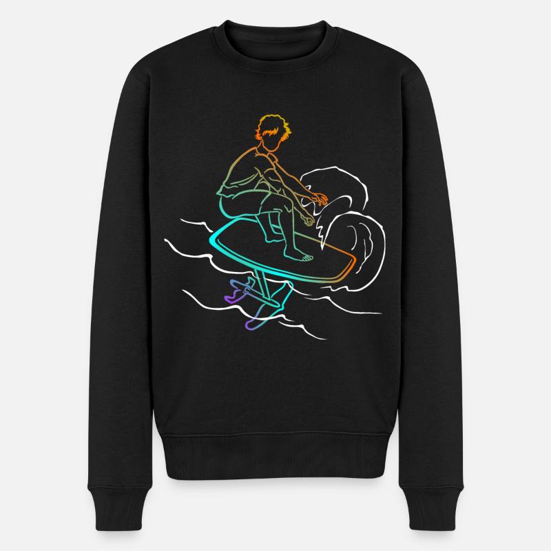 Foil Foiling Wing Sling Surf - Männer Premium Bio Pullover - Schwarz