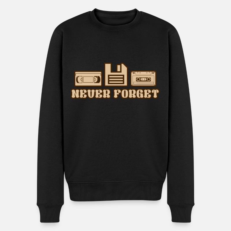 Vergiss nie - Videokassette Diskette Kassette - Männer Premium Bio Pullover - Schwarz