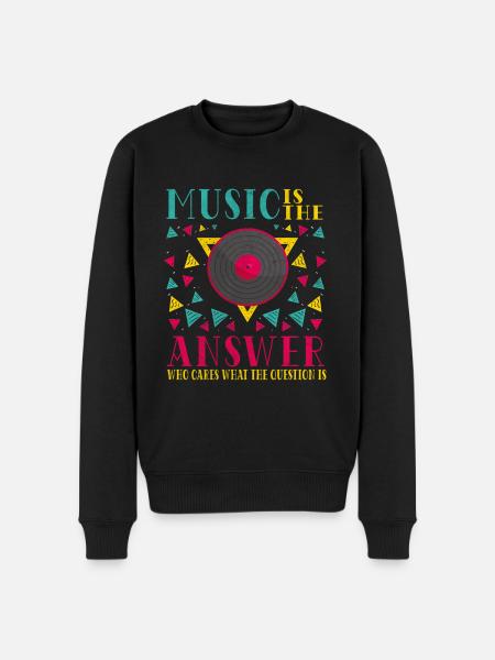 Vinyl Musician Retro Musik Vinyl Vintage Making Music - Økologisk premium-sweatshirt til mænd - sort