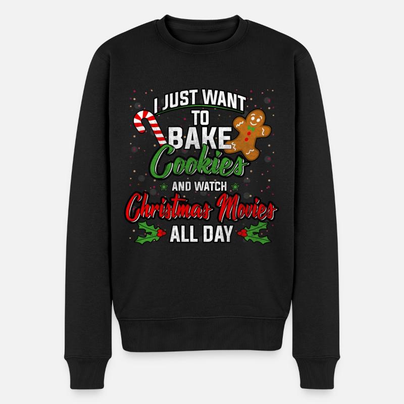 Cookies Weihnachten Weihnachtsgruss Geschenk Xmas - Männer Premium Bio Pullover - Schwarz