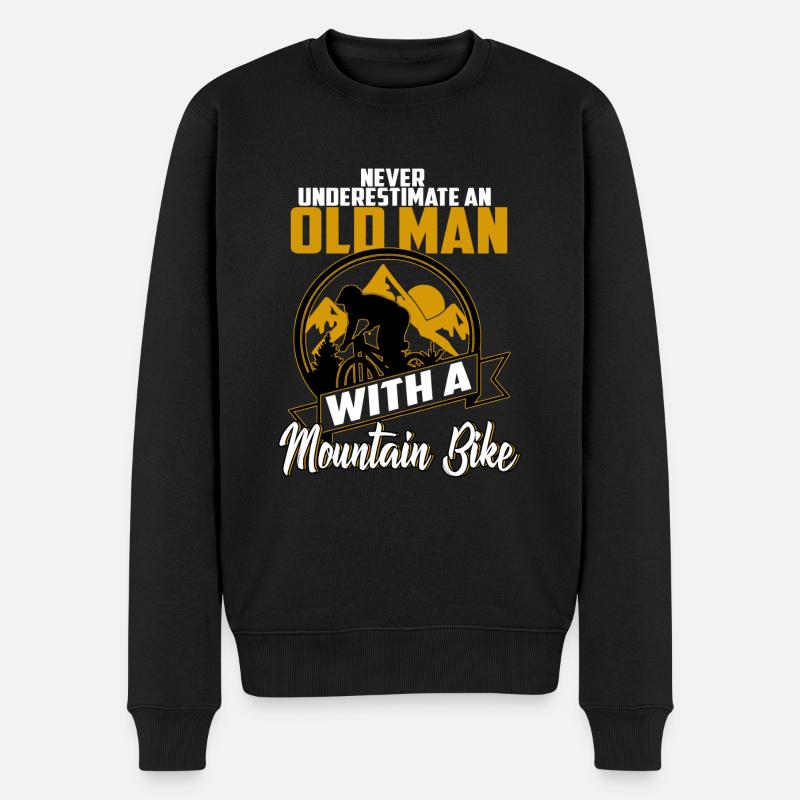 Mountainbike - Männer Premium Bio Pullover - Schwarz