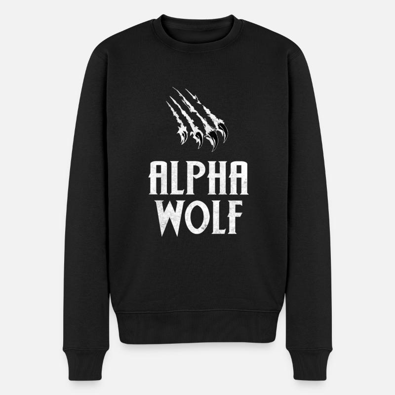 Alpha Wolf - Pull Premium bio Homme - noir