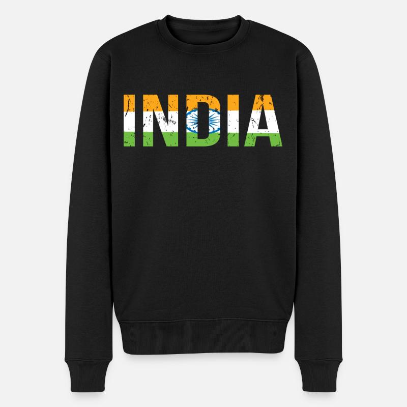 Drapeau inde - Pull Premium bio Homme - noir