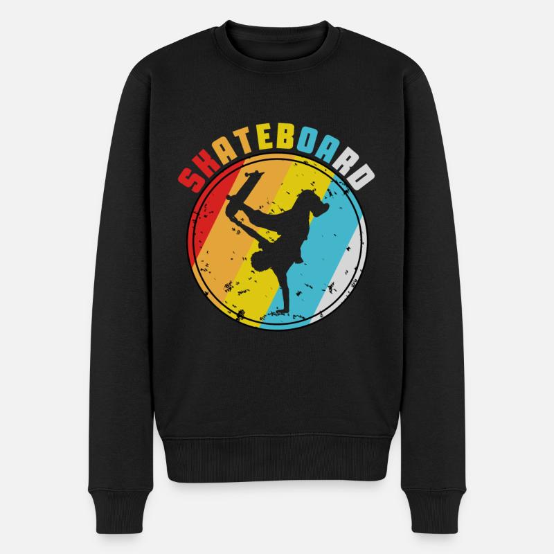 Skateboard - Männer Premium Bio Pullover - Schwarz