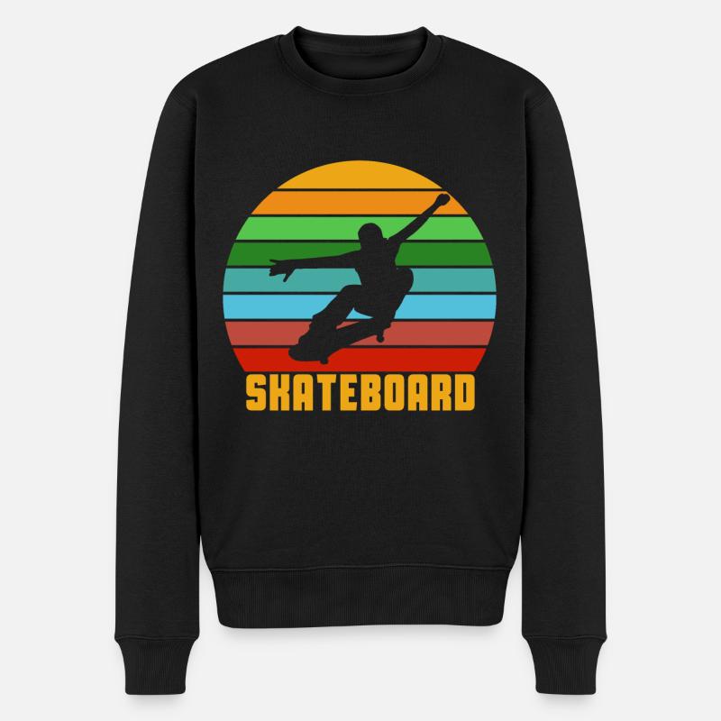 Skateboard - Männer Premium Bio Pullover - Schwarz