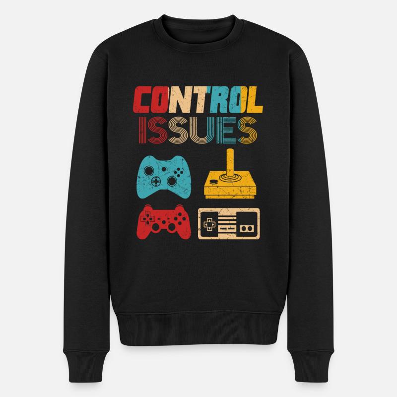 Retrogaming Gamer Gaming Controller Joystick - Männer Premium Bio Pullover - Schwarz