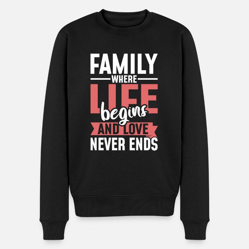 Familienwerte - Männer Premium Bio Pullover - Schwarz