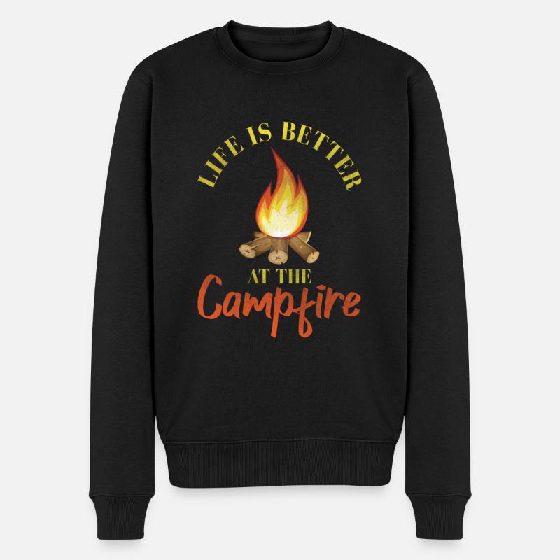 Camping - Männer Premium Bio Pullover - Schwarz
