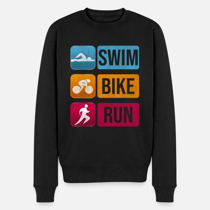Triathlon - Männer Premium Bio Pullover - Schwarz