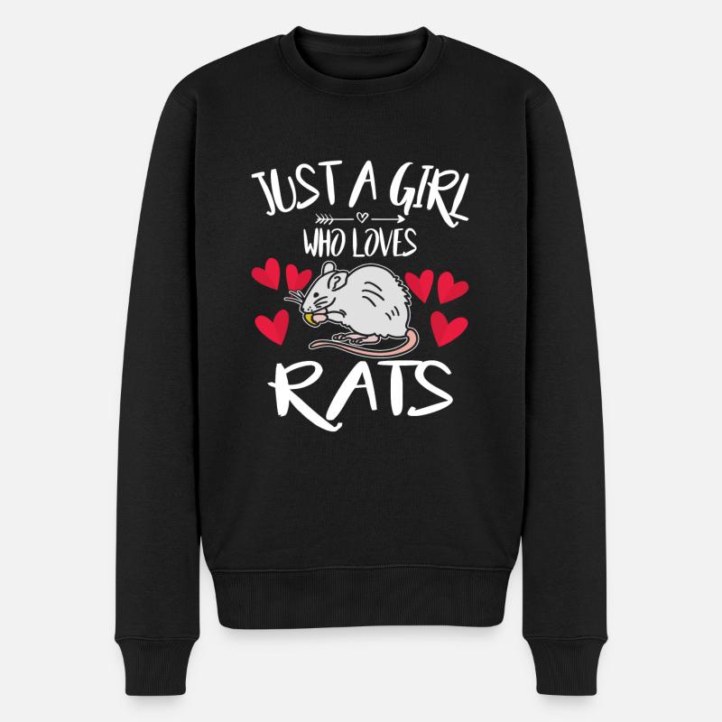 Ratte - Männer Premium Bio Pullover - Schwarz