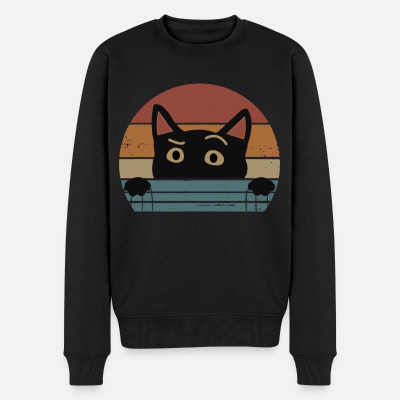 Lustige Katzen - Männer Premium Bio Pullover - Schwarz