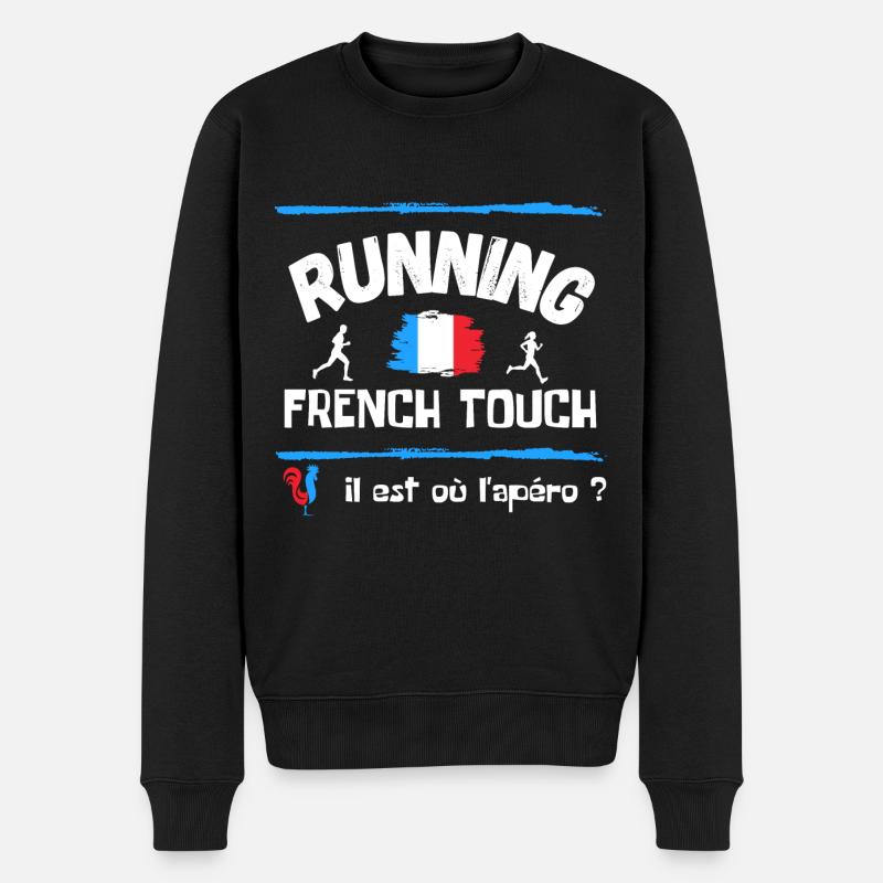 Running French Touch / Jogging / Cadeau / Runner - Pull Premium bio Homme - noir