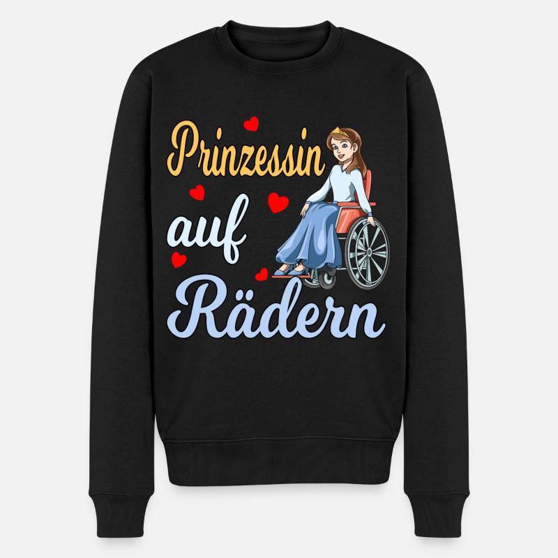 Prinzessin auf Rädern für eine Rollstuhlfahrerin - Männer Premium Bio Pullover - Schwarz